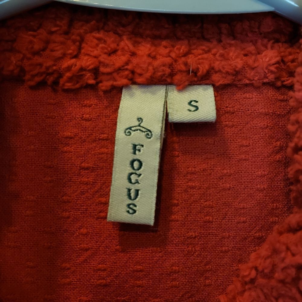FOCUS Red Chenille Button Front Jacket Blazer Small - Picture 5 of 6